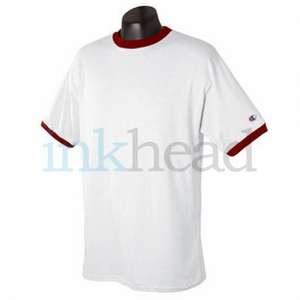 Champion Tagless Ringer Tee - White/Neutral White/Scarlet