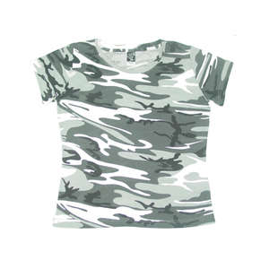 LA T Womens Fine Cotton Jersey Camouflage Tee - Dark/All Camouflage, Urban Woodland