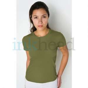 Women's American Apparel Short Sleeve Fine Cotton Jersey Tee - Dark/Color