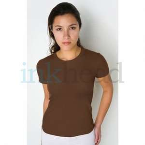 Women's American Apparel Short Sleeve Fine Cotton Jersey Tee - Dark/Color