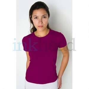 Women's American Apparel Short Sleeve Fine Cotton Jersey Tee - Dark/Color