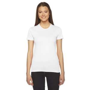 Custom Promotional Women's American Apparel Short Sleeve Fine Cotton Jersey Tee - White/Neutral
