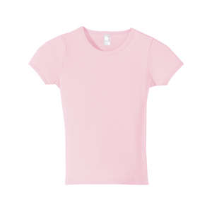 Anvil Ribbed Scoop Neck Tee - Dark/Color Pink, Frost
