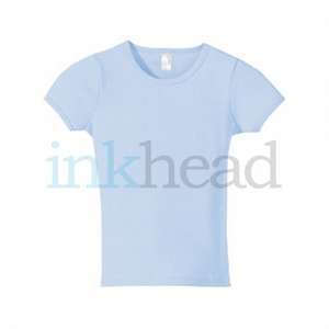 Anvil Ribbed Scoop Neck Tee - Dark/Color Blue, Frost Sky