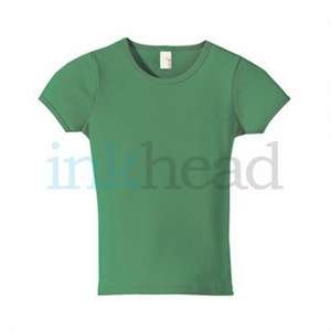 Anvil Ribbed Scoop Neck Tee - Dark/Color Green, Aloe