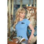 Personalized Ladies T-Shirts - Anvil Ribbed Scoop Neck Tee - Dark/Color