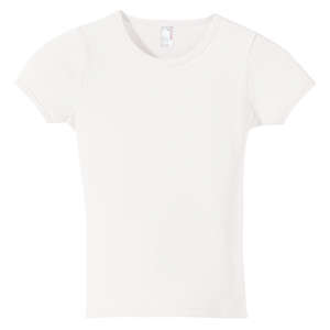 Anvil Ribbed Scoop Neck Tee - White/Neutral White