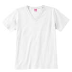 Customized Apparel - LA T V-Neck Cotton Tee - White/Neutral