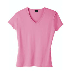 Custom Promotional Hanes Silver For Her Classic Fit V-Neck Tee - Dark/Color