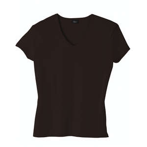 Hanes Silver For Her Classic Fit V-Neck Tee - Dark/Color Black