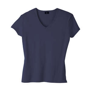 Hanes Silver For Her Classic Fit V-Neck Tee - Dark/Color Plum