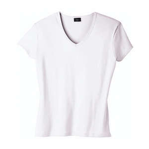 Hanes Silver For Her Classic Fit V-Neck Tee - White/Neutral White