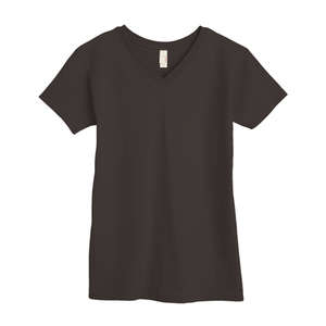 Anvil Womens V-Neck Tee - Dark/Color Black