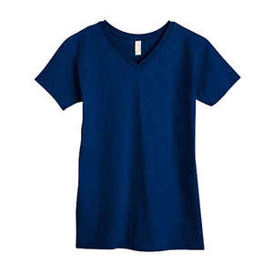 Anvil Womens V-Neck Tee - Dark/Color Blue, Navy