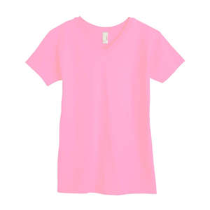 Anvil Womens V-Neck Tee - Dark/Color Pink, Charity