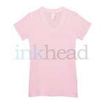 Logo Ladies T-Shirts - Anvil Spandex V Neck Tee - Dark/Color