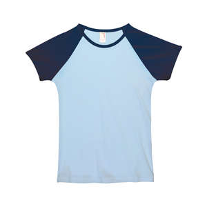 Anvil Womens Semi-Sheer Cap Sleeve Baseball Tee - Dark/Color Blue, Frost Sky/Blue, Navy
