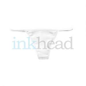 Custom Promotional American Apparel Baby-Rib Thong Cotton Panty - White/Neutral
