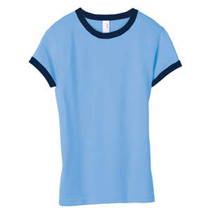 Anvil Semi-Sheer Short Sleeve Ringer - Dark/Color Blue, Light/Blue, Navy