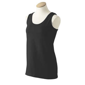 Gildan Womens Cotton Tank - Dark/Color Black