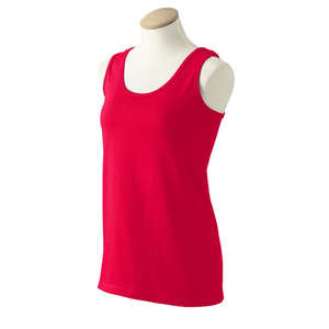 Gildan Womens Cotton Tank - Dark/Color Red