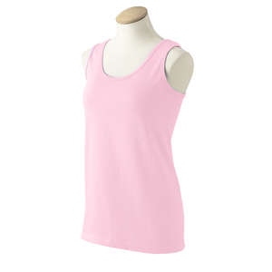 Gildan Womens Cotton Tank - Dark/Color Pink, Light