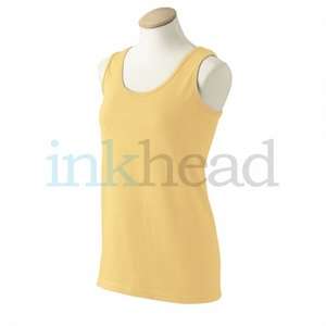 Gildan Womens Cotton Tank - Dark/Color Yellow, Haze