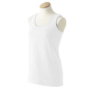 Gildan Womens Cotton Tank - White/Neutral White