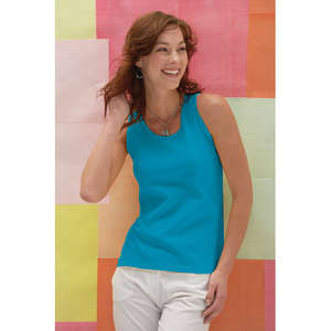 Hanes Silver For Her Classic Fit Wide Strap Tank - Dark/Color