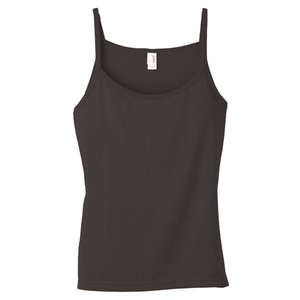 Anvil Semi-Sheer Spaghetti Strap Tank - Dark/Color Black
