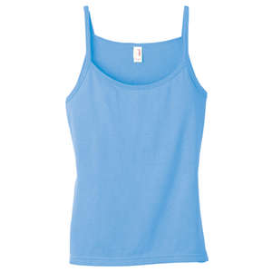 Anvil Semi-Sheer Spaghetti Strap Tank - Dark/Color Blue, Light