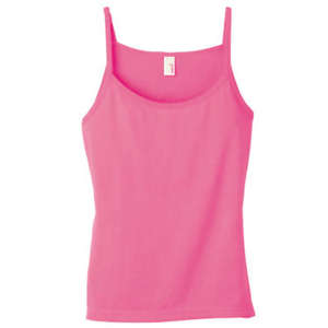 Anvil Semi-Sheer Spaghetti Strap Tank - Dark/Color Pink, Hot