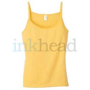 Anvil Semi-Sheer Spaghetti Strap Tank - Dark/Color Yellow, Banana