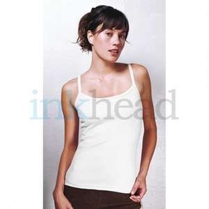 American Apparel Baby Rib Spaghetti Tank - White/Neutral