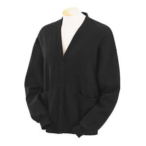 Jerzees 50/50 4-Button Cardigan With Pockets - Dark/Color Black