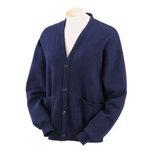 Jerzees 50/50 4-Button Cardigan With Pockets - Dark/Color Blue, True Navy