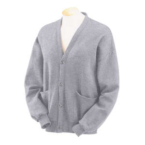 Jerzees 50/50 4-Button Cardigan With Pockets - Light/Heather