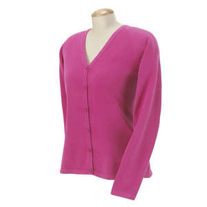 Chestnut Hill Womens Sweater Knit Cardigan - Dark/All Pink, Hibiscus