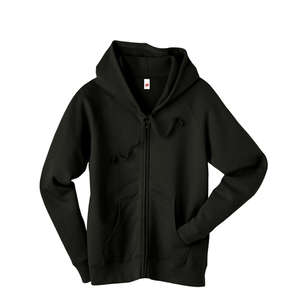 Hanes Womens 8 oz Full-Zip Fleece Hood - Dark/Color Black