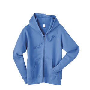 Hanes Womens 8 oz Full-Zip Fleece Hood - Dark/Color Blue, Carolina