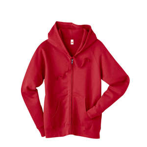 Hanes Womens 8 oz Full-Zip Fleece Hood - Dark/Color Red, Deep