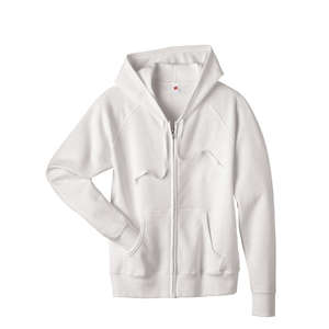 Custom Promotional Hanes Womens 8 oz Full-Zip Fleece Hood - White/Neutral