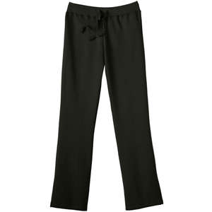 Hanes Womens 8 oz 80/20 Fleece Open Bottom Pants - Dark/Color Black