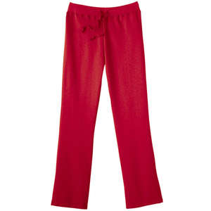 Hanes Womens 8 oz 80/20 Fleece Open Bottom Pants - Dark/Color Red, Deep