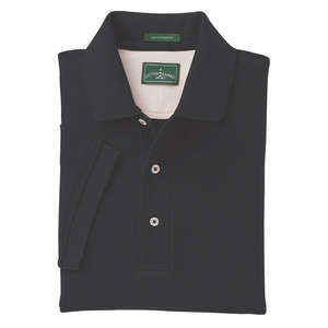 Outer Banks Mens Egyptian Diamond Knit Pique Sport Shirt - Dark/All Black