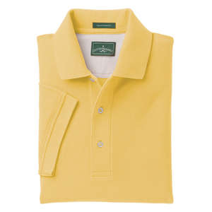Outer Banks Mens Egyptian Diamond Knit Pique Sport Shirt - Dark/All Yellow, Maize