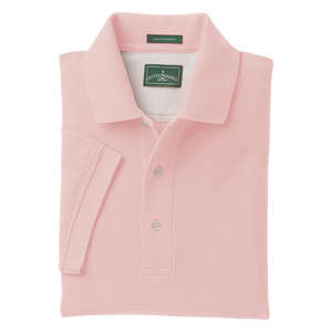 Outer Banks Mens Egyptian Diamond Knit Pique Sport Shirt - Dark/All Pink, Shell