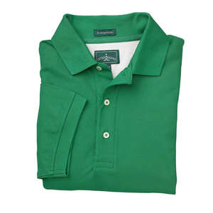 Outer Banks Mens Egyptian Diamond Knit Pique Sport Shirt - Dark/All Green, Turf