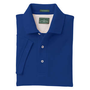 Outer Banks Mens Egyptian Diamond Knit Pique Sport Shirt - Dark/All Blue, Bright Royal