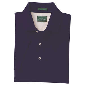 Outer Banks Mens Egyptian Diamond Knit Pique Sport Shirt - Dark/All Blue, Navy